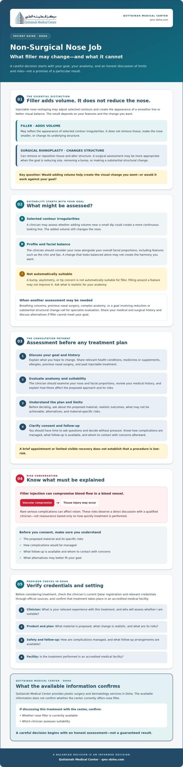 Non-Surgical Nose Job in Doha: A Patient’s Guide to Suitability, Safety, and Results